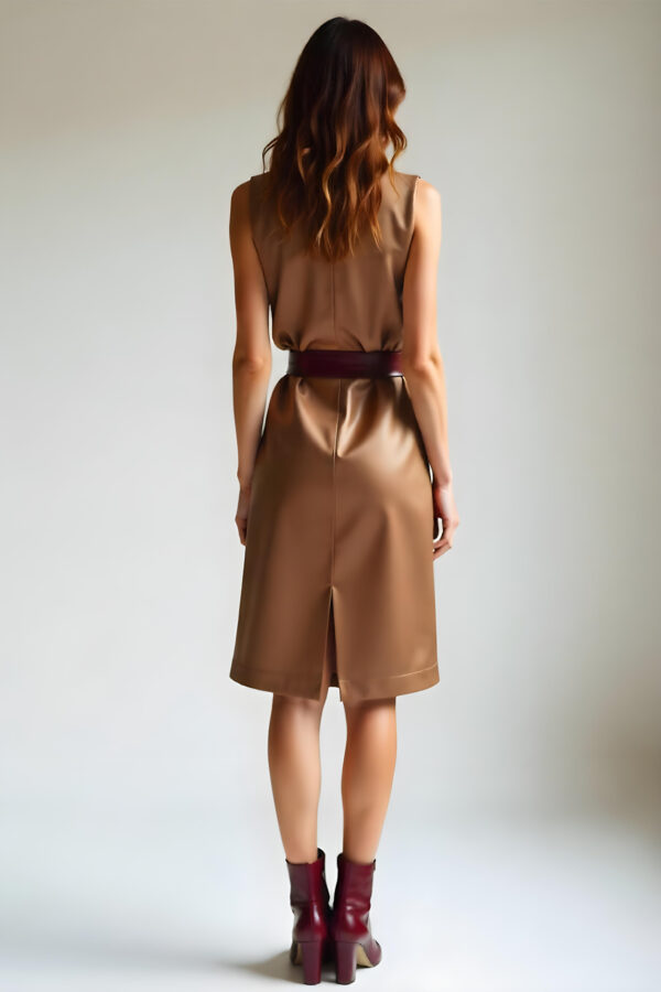 Studio Amala Sand Dune Light Taupe Cotton Trench Dress - Image 2